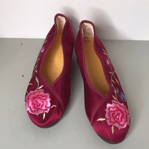 BNOT vintage classic embroidery flower wedge shoe  Taiwan size 67 US 5.5